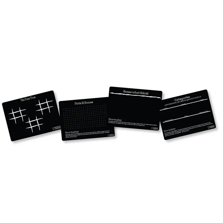 CHALKBOARD TRAVEL GAMES TRAVEL MAT SET OF 4 ;  9&quot; X 12&quot;