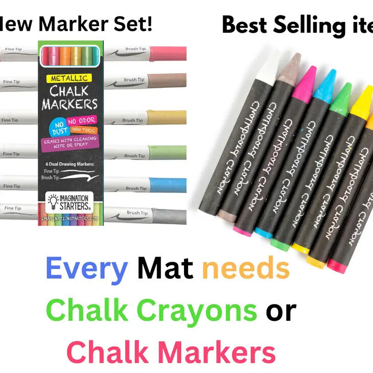 CHALKBOARD TRAVEL GAMES TRAVEL MAT SET OF 4 ;  9" X 12"