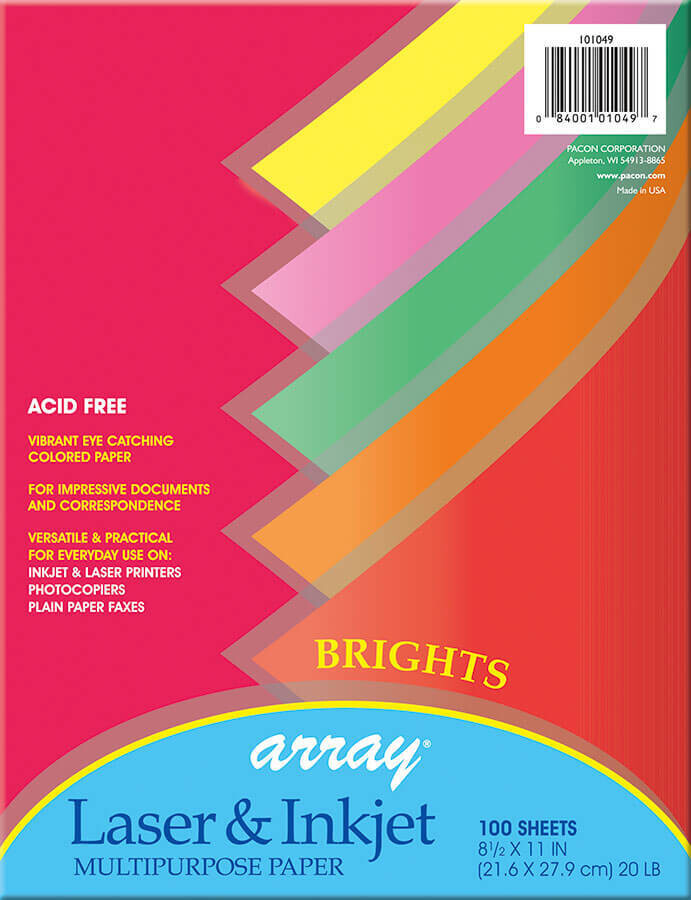 BRIGHT COLOR ASSORTED MULTIPURPOSE PAPER