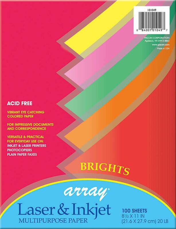 BRIGHT COLOR ASSORTED MULTIPURPOSE PAPER