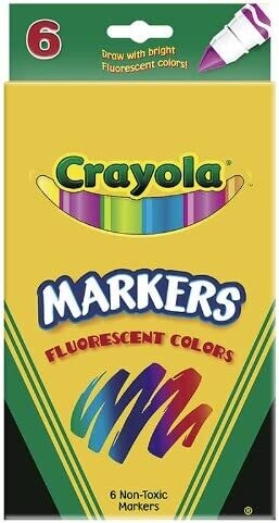 @ CRAYOLA BROAD LINE FLUORESCENT MARKERS-6 CT
