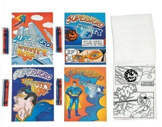 SUPERHERO ACTIVITY BOOK WITH CRAYONS  (12 COUNT)