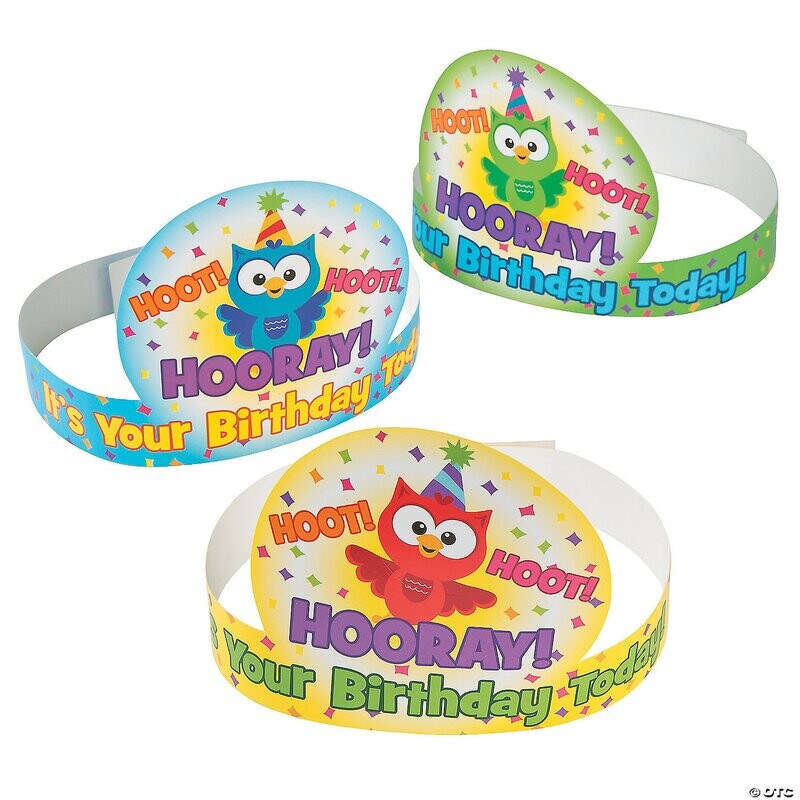 BIRTHDAY CROWN WITH HOOT HOOT AND OWLS