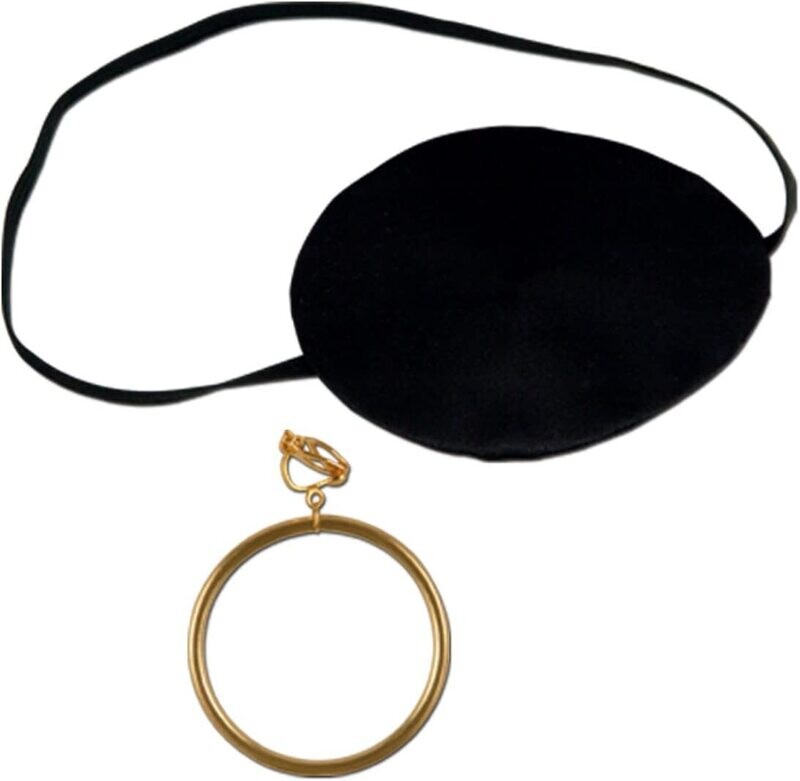 Pirate Eye Patch w/Plastic Earring