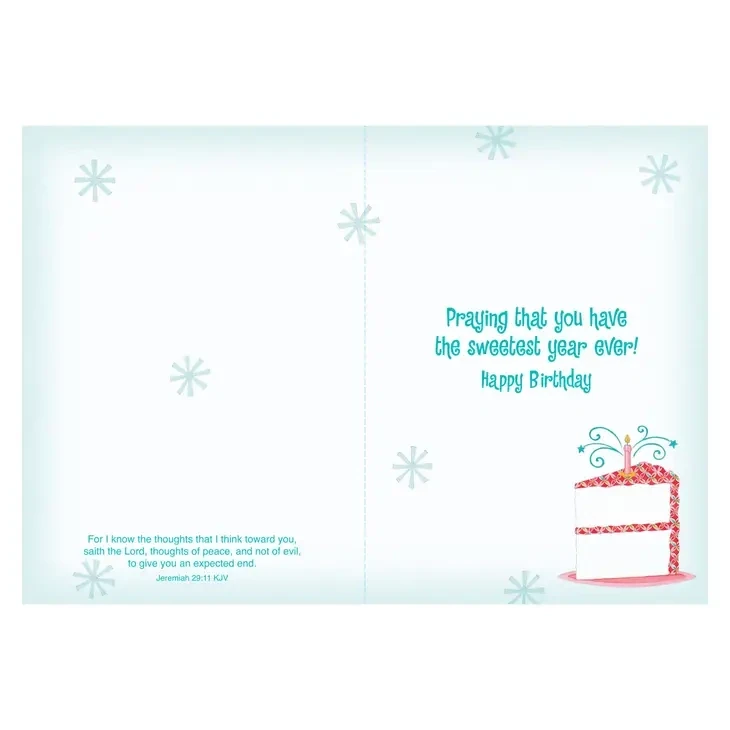 SLICE OF CAKE HAPPY BIRHTDAY CARD JER 29:11