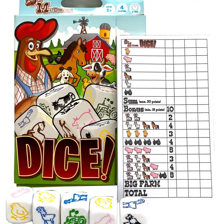 OLD MACDONALD&#39;S FARM DICE SET