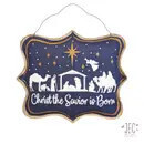 NATIVITY SCENE BURLAP WALL DECOR 21&quot; X 17&quot;
