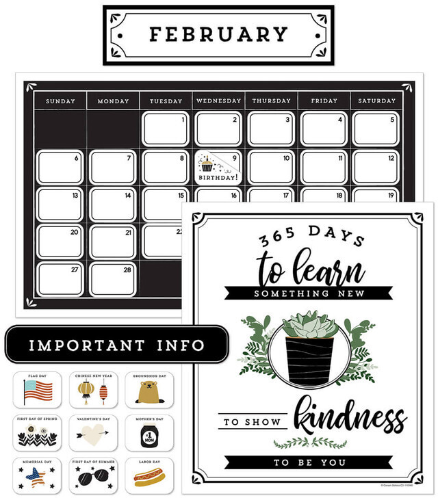 FARMHOUSE CALENDAR BULLETIN BOARD SET