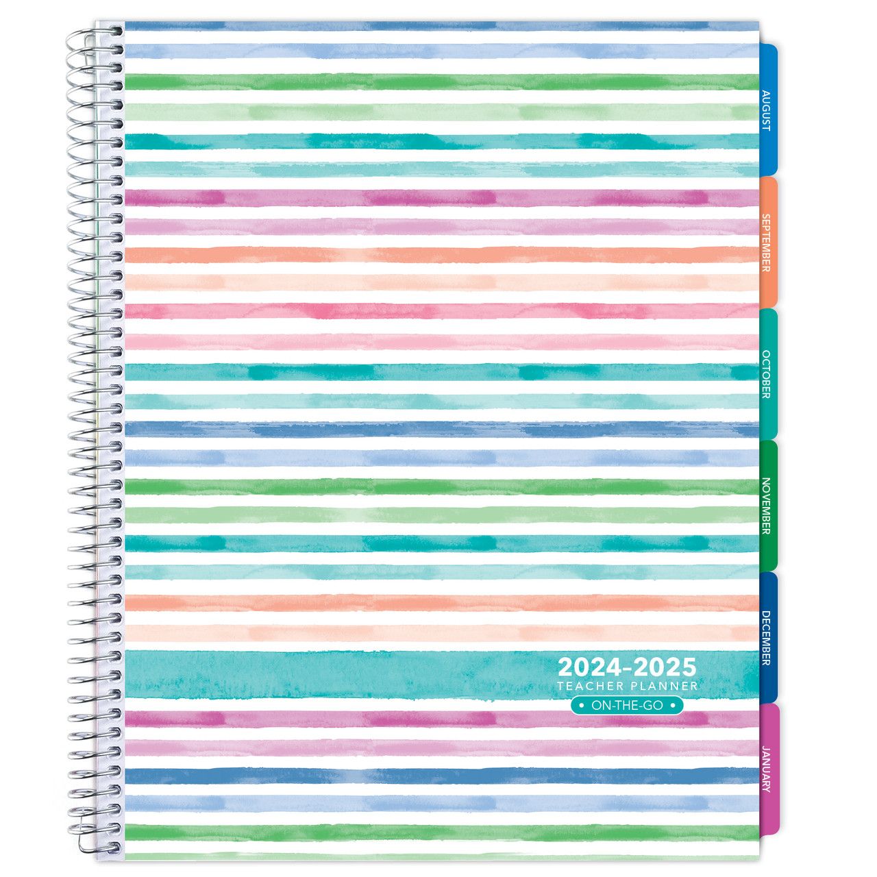 24-25 DELUXE TEACHER PLANNER WATERCOLOR STRIPES