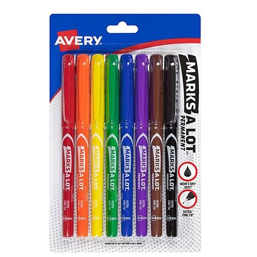 MARKS A LOT PERMANENT MARKER, PEN STYLE ASSORTED 8 COUNT