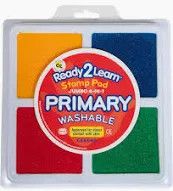 JUMBO STAMP PAD (SQUARE)  4-IN-1 PRIMARY COLORS