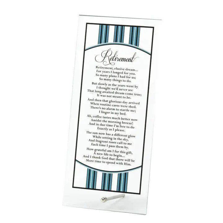 TABLETOP RETIREMENT GLASS PLAQUE