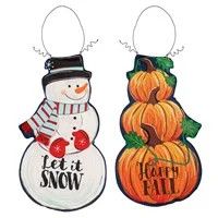 FALL STACKED PUMPKINS/WINTER DOOR DECOR
