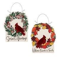 WELCOME FRIENDS AND FAMILY DOUBLE WREATH  (FALL AND CHRISTMAS)