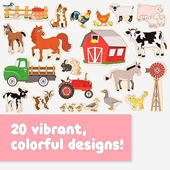 FARM WOODEN MAGNETS