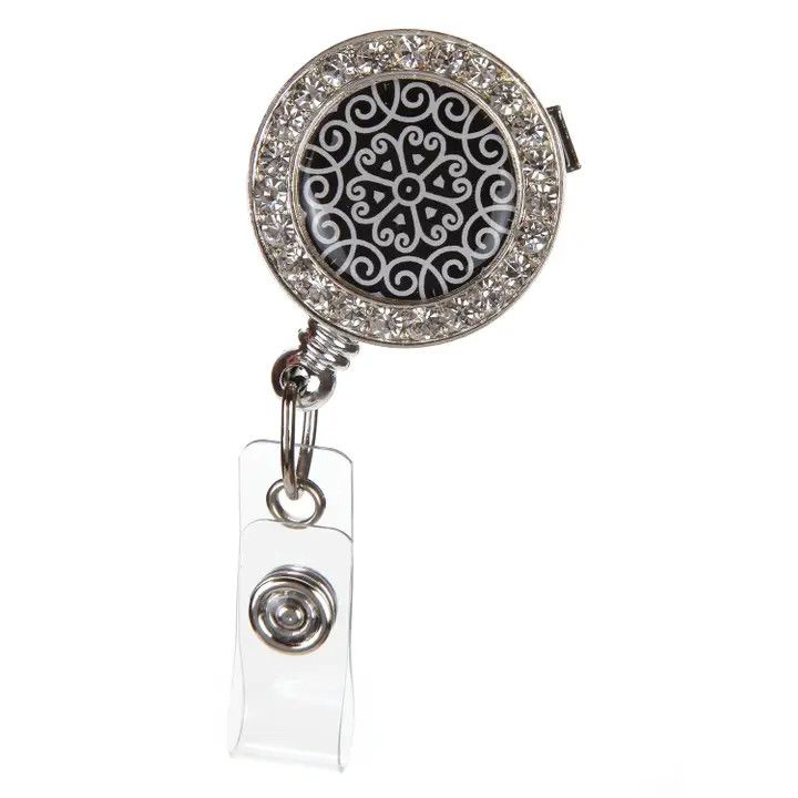 SCROLL FASHION RETRACTABLE ID BADGE REEL