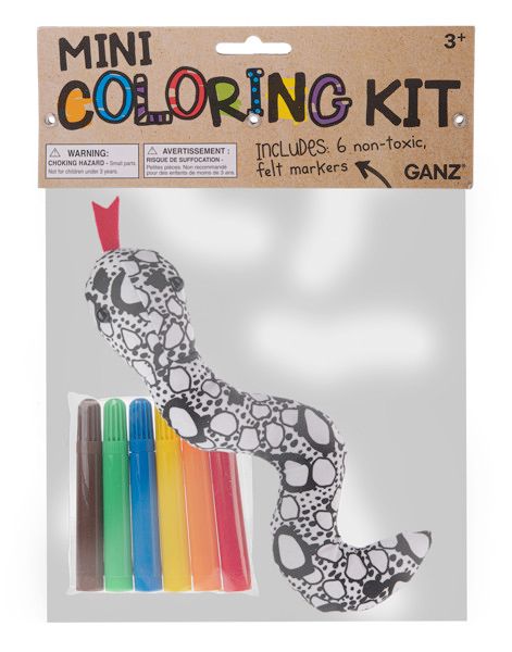 MINI COLORING KIT - SNAKE WITH MARKERS