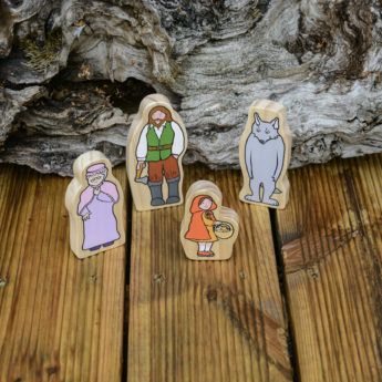 LITTLE RED RIDING HOOD WOODEN FIGURE SET