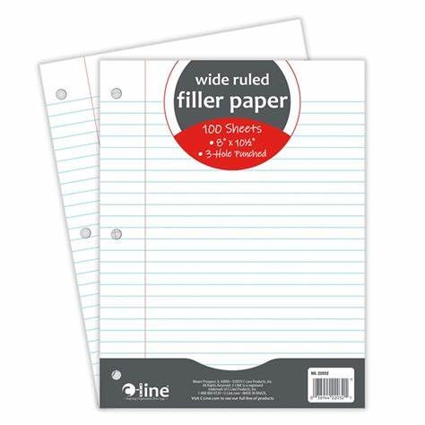 WIDE RULED PAPER 100CT