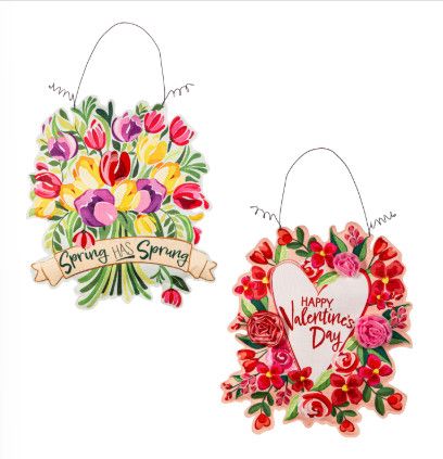 HAPPY VALENTINE AND SPRING DOOR DECOR