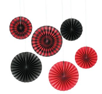 BUFFALO PLAID HANGING FANS 6PC