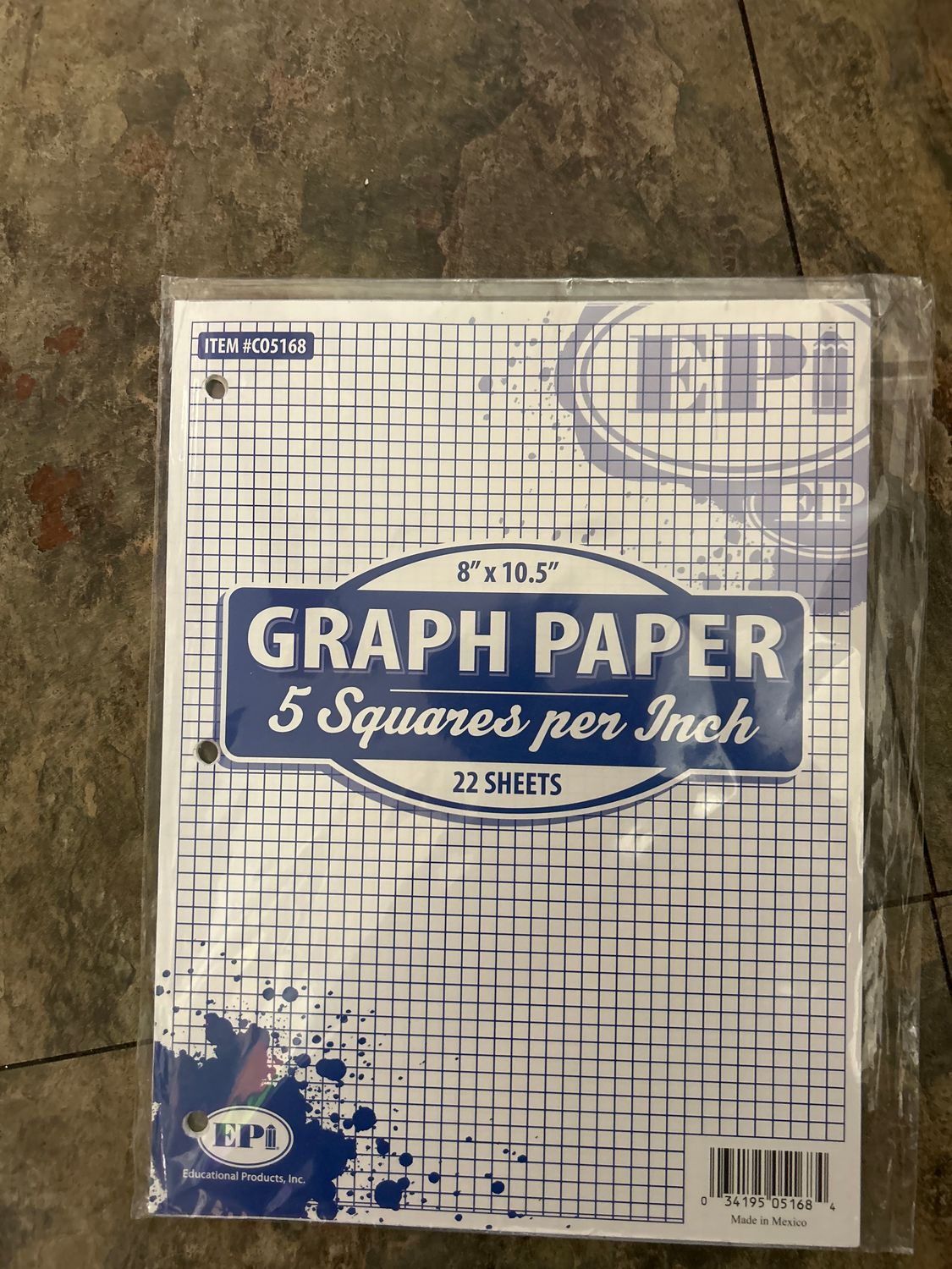 GRAPH PAPER 5 SQ PER IN 22 SHEETS