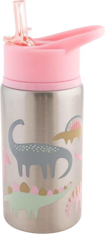 PINK DINOSAUR STAINLESS STEEL WATER BOTTLE