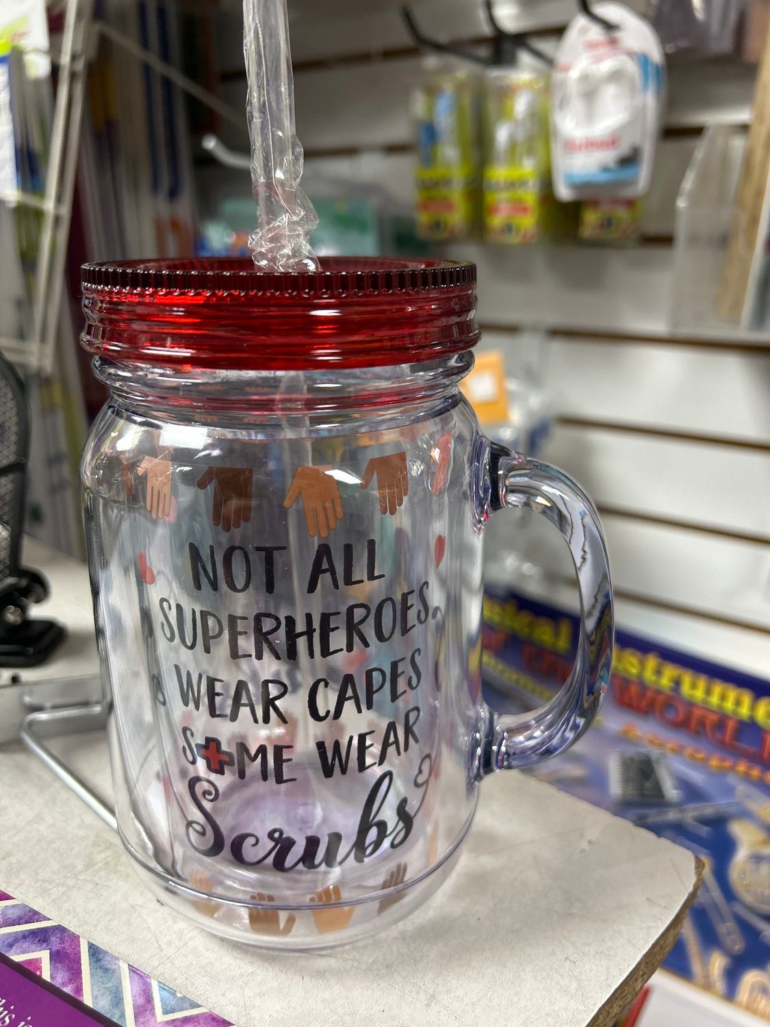 NOT ALL SUPERHEROES WEAR CAPES SOME WEAR SCRUBS TRAVEL MUG