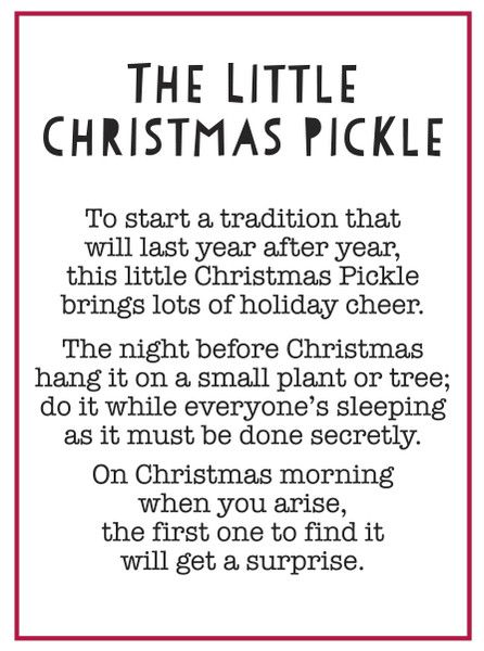 THE CHRISTMAS PICKLE