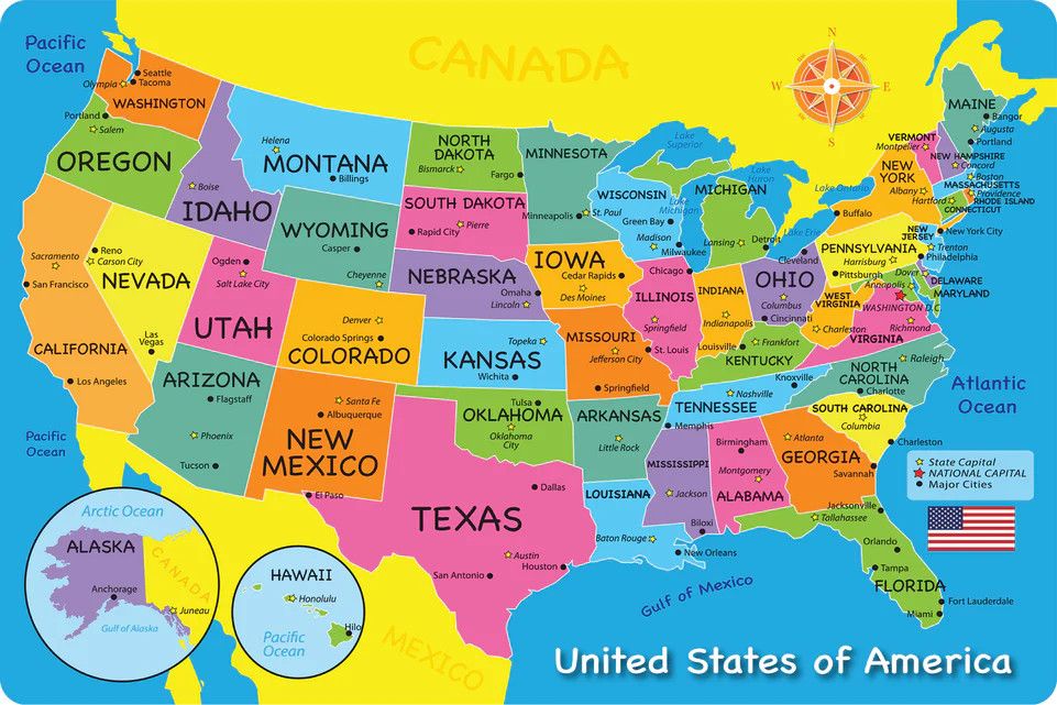 US MAP RUG/MAT