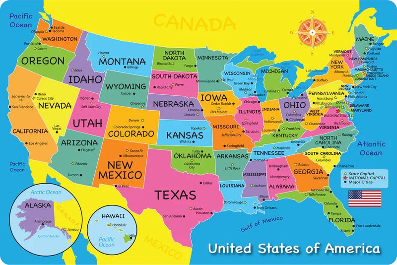 US MAP RUG/MAT
