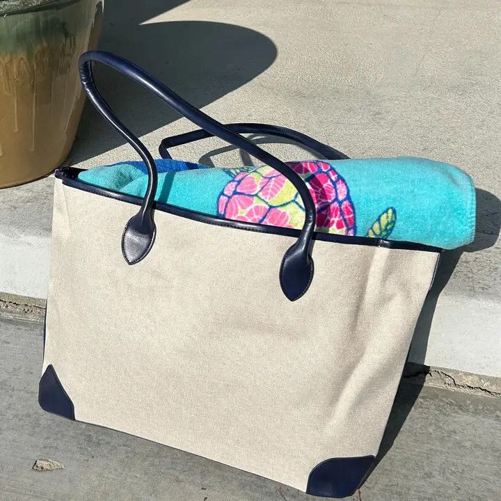 CARRYALL SUMMER TOTE BAG NAVY