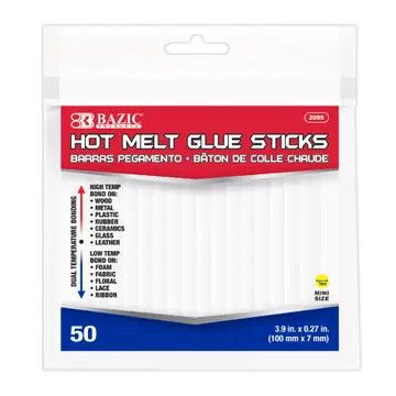 BAZIC HOT MELT MINI GLUE STICKS 50CT