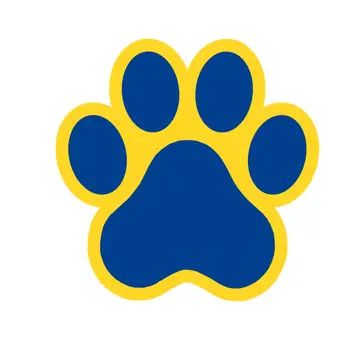 BLUE &amp; YELLOW  PAW  YARD SIGN