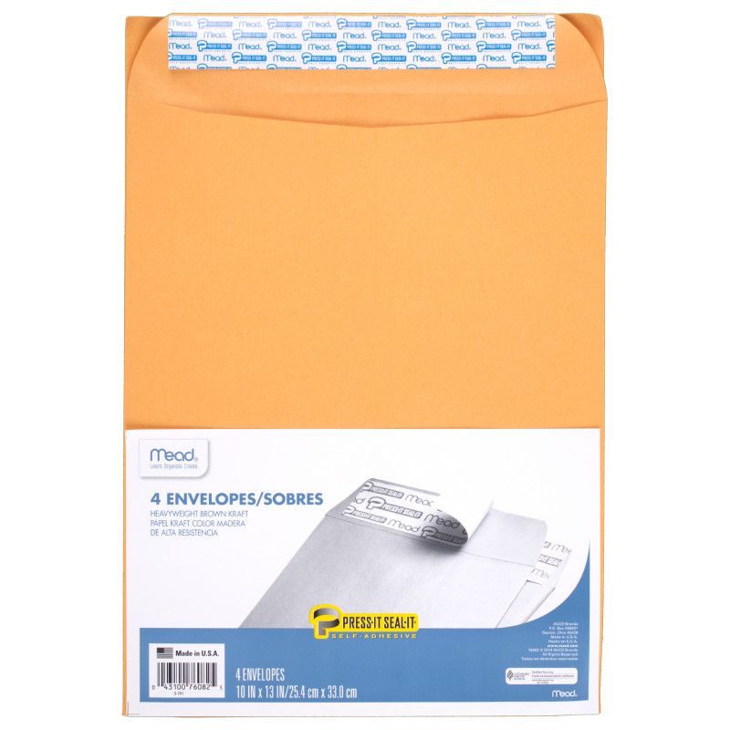 MEAD PRESS IT SEAL IT 4CT 10 X 13 ENVELOPES