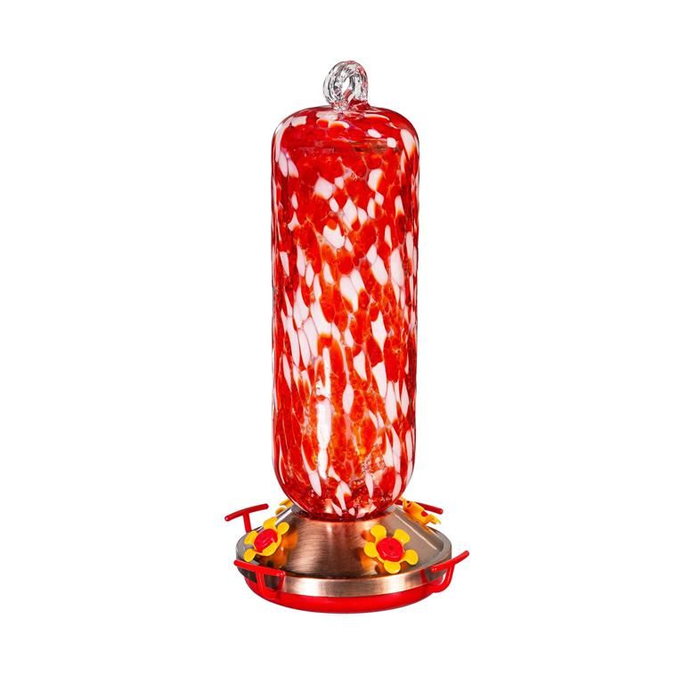 COTTAGE GARDEN BIRD FEEDER ART GLASS