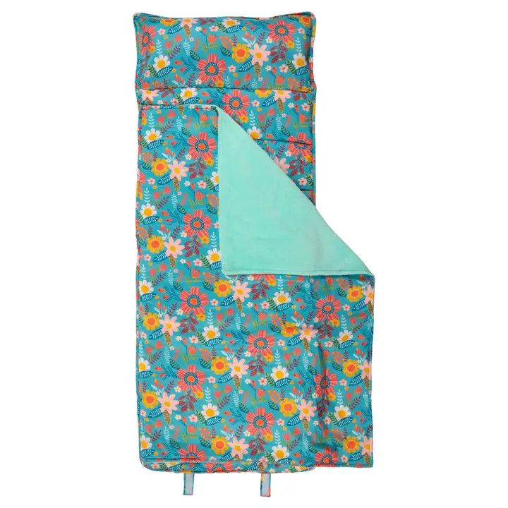 TURQUOISE FLORAL ALL OVER PRINT NAP MAT