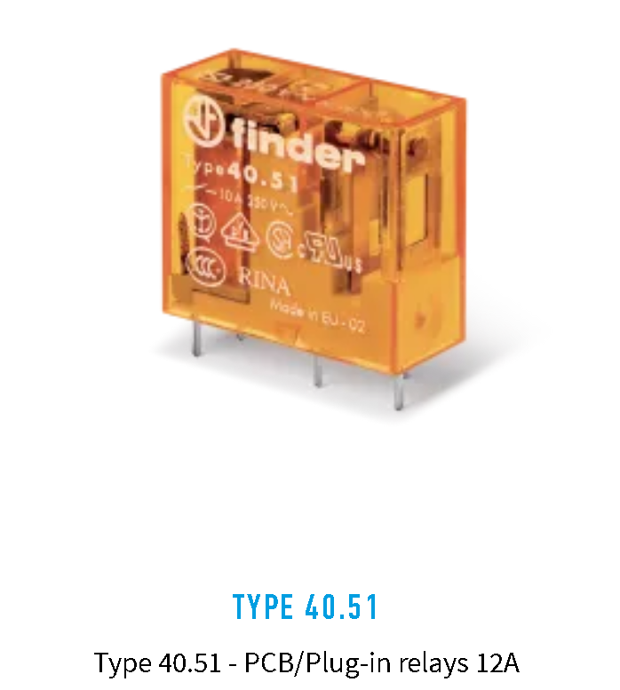 40.51.8.120.0000, Finder, Minirelevador serie 4.51 1 cc 10 amp 120v