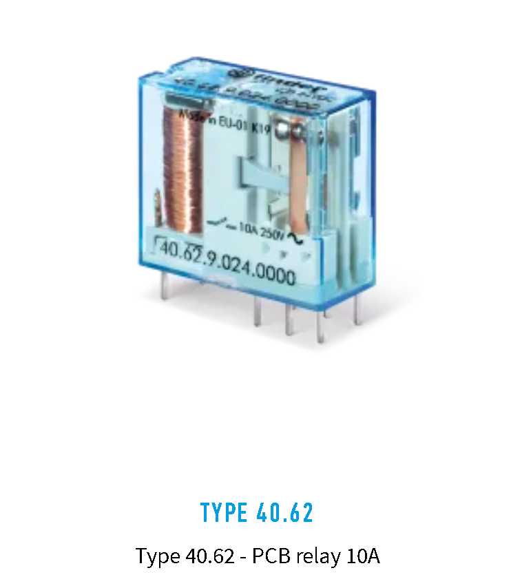 40.62.9.024.0000, Finder, Relevador  24 v dc, 2 co 10 a