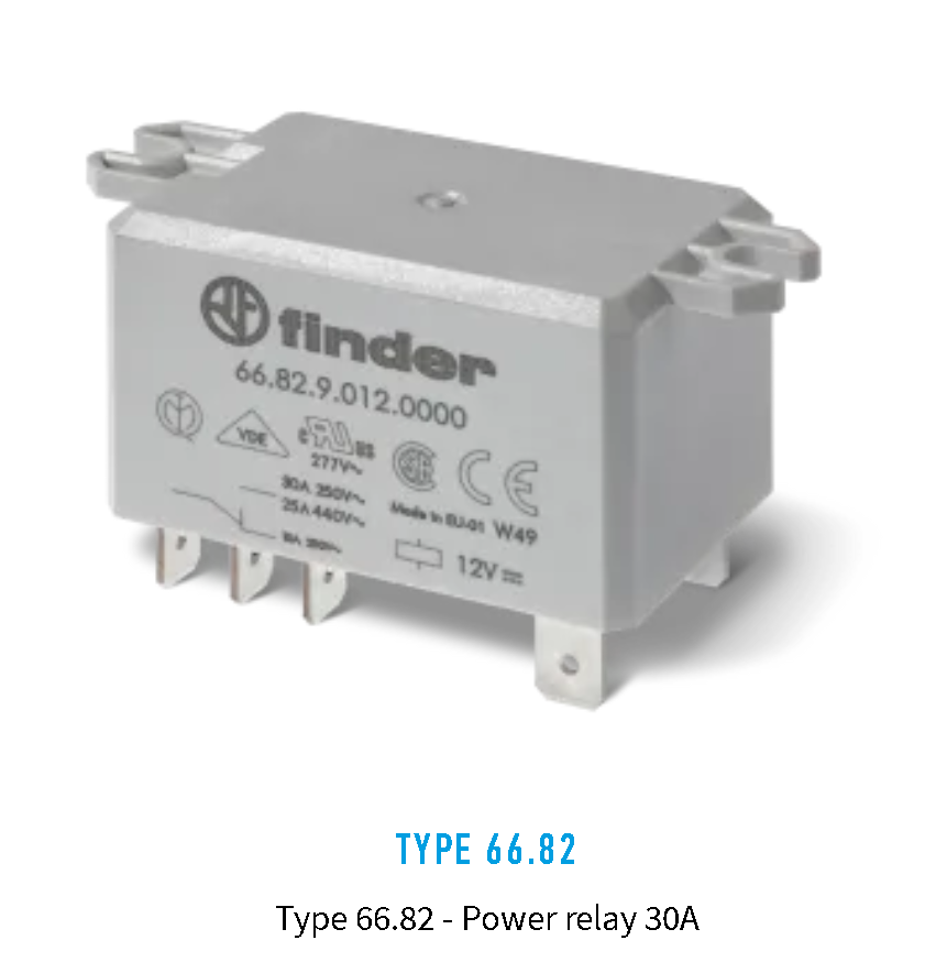 6682 9024 0000, Finder, Rele de pot. de 2p, 30a, 250/440v,24vdc cont.