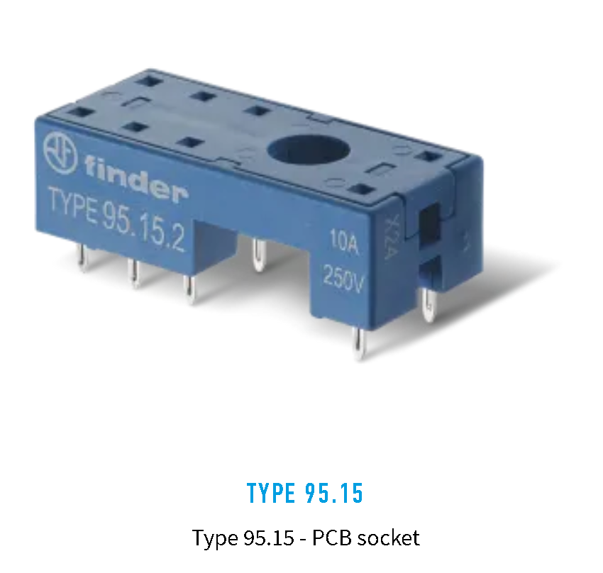 95152SMA, Finder, 95152sma base soldable para serie 40.51,52,61 azul