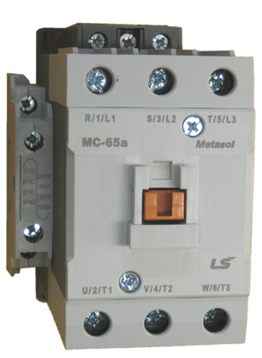 MC-65a/AC120/SCREW/2a2b, LS Electric, Mc-65a contactor metasol 3p 65a 2a2b 120vac/60hz tornillo