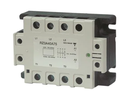 RZ3A60A75P, Carlo Gavazzi, Rele de edo. solido trif. p/24.275v de ent y 75a, 600v max. mas otp..