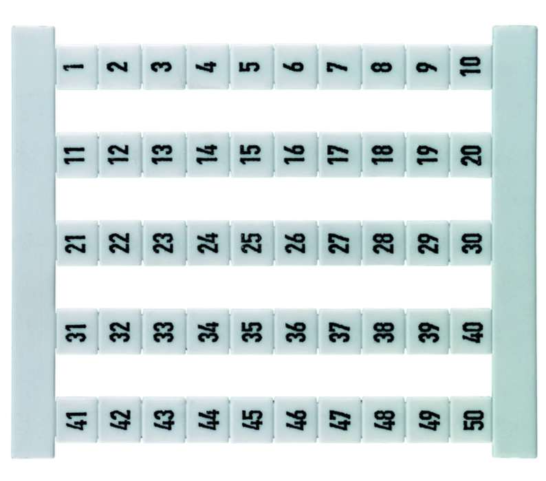 W_0473560001, Weidmuller, Etiqueta p/clema 50 pza dek 5 fs 1-50 vertical
