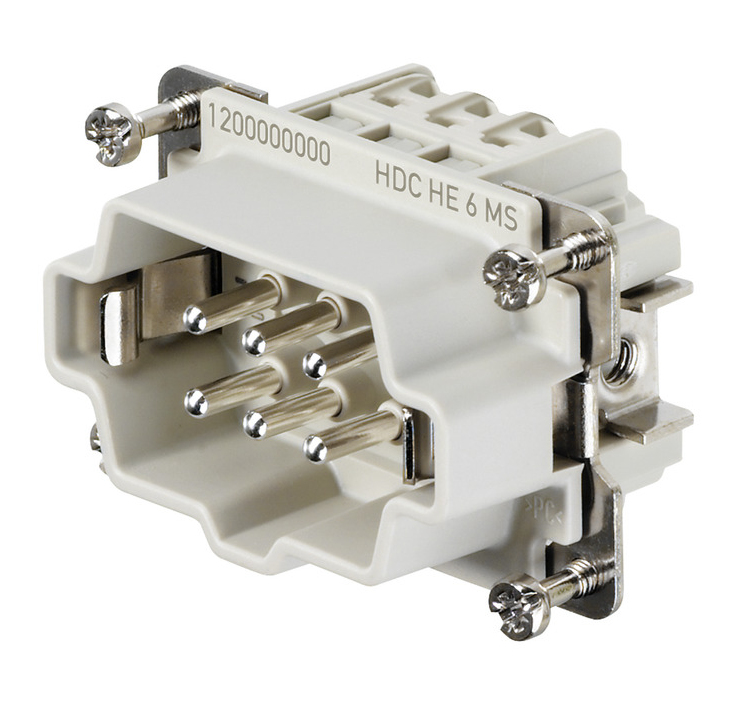 W_1200000000, Weidmuller, Conector macho 6 polos 16 amp hdc he 6 ms