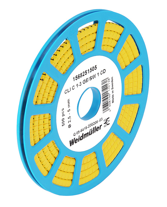 W_1568241502, Weidmuller, Marcacable rl 500pz 16-22 awg cli c 02-3 ge/sw 0 cd