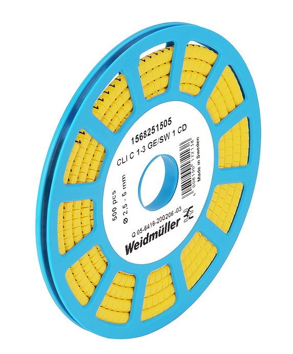 W_1568241505, Weidmuller, Marcacable rl 500pz 16-22 awg cli c 02-3 ge/sw 1 cd