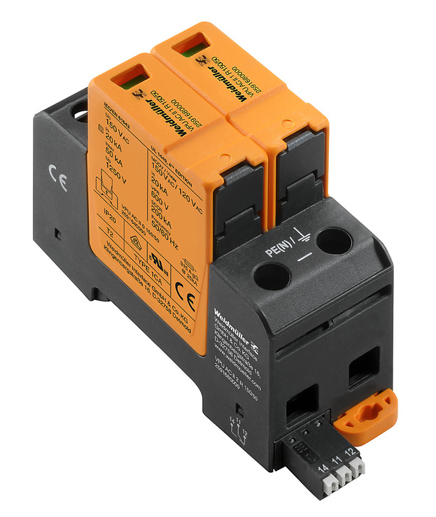 W_2591680000, Weidmuller, Protector de sobretension vpu ac ii se 2 polos p/120/240'v