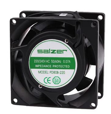 XF0828ABHL, Wertek-Boxes, Ventilador de 80x80mm, 24vdc plastic black