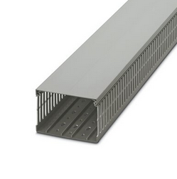 T-551024, Klemsan, 5551208 canaleta ranurada, paso 4mm, tapa incluida, tamaño 120x80, gris